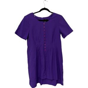 Jamie Brooke Purple Button‎ Front Mini Dress Womens Size 16 Short Sleeve Casual